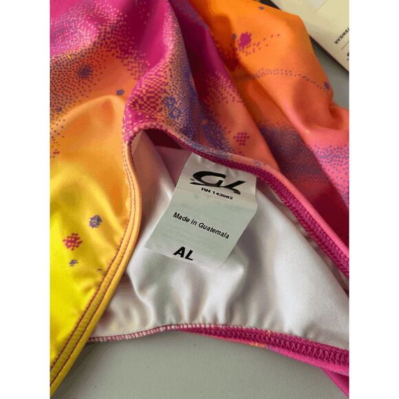 GK Girls Elite Gymnastics Leotard Stellar Splash Multi-Color Size AL msrp $34.99 - Picture 6 of 7